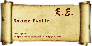 Rakusz Evelin névjegykártya